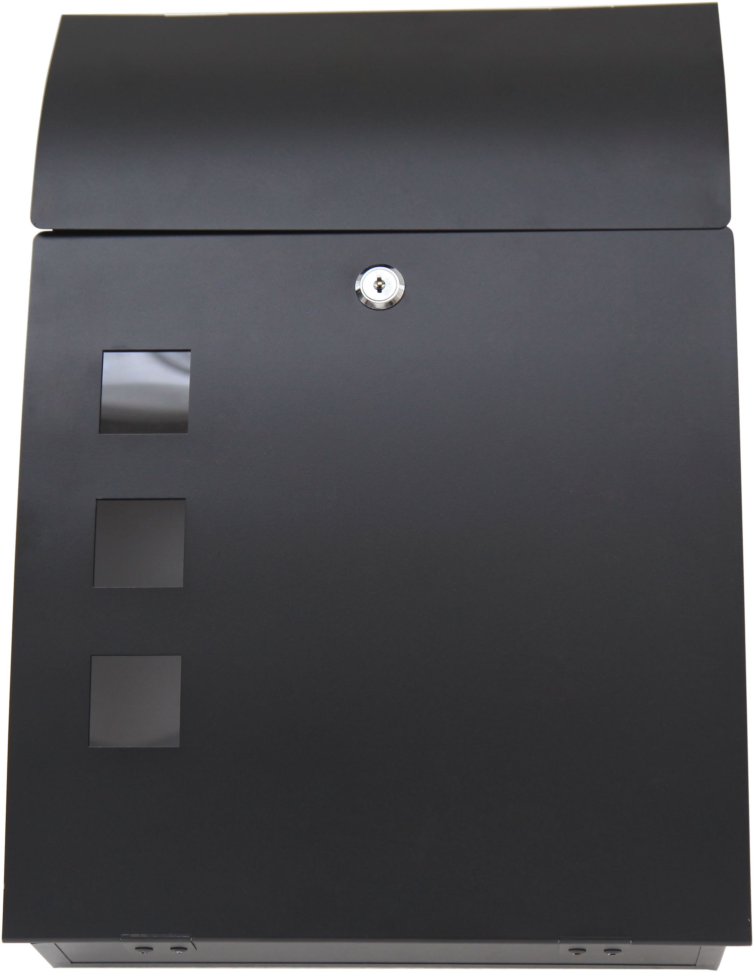 Design-Briefkasten schwarz rund 32 x 46 x 10cm